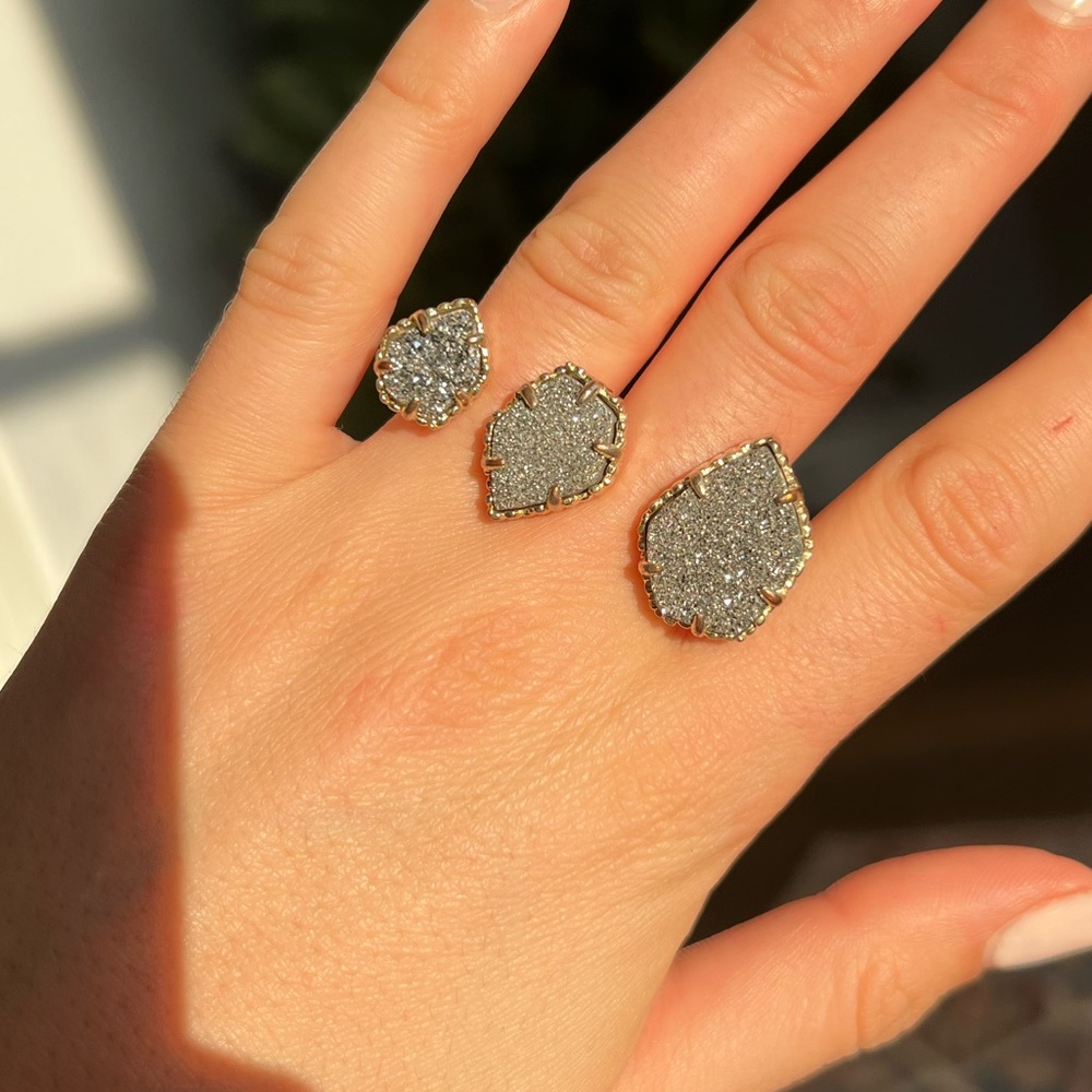 KENDRA SCOTT - Naomi double ring in Platinum Drusy